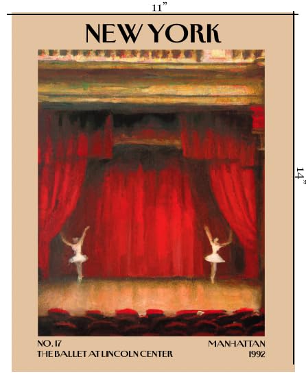 Retro Vintage New York Wall Art Print - 11x14 Unframed Poster - New York City Souvenirs, Cute Trendy Colorful Wall Decor (Ballet, 11x14")