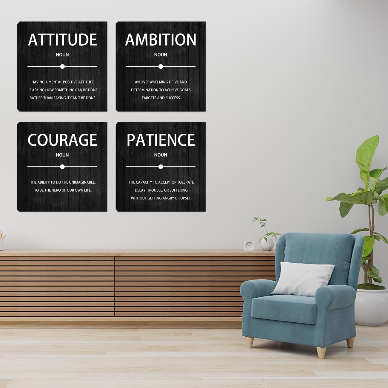 Inspirational Quotes Wall Decor - Motivational Office & Living Room Wall Art - Framed 12'X12'