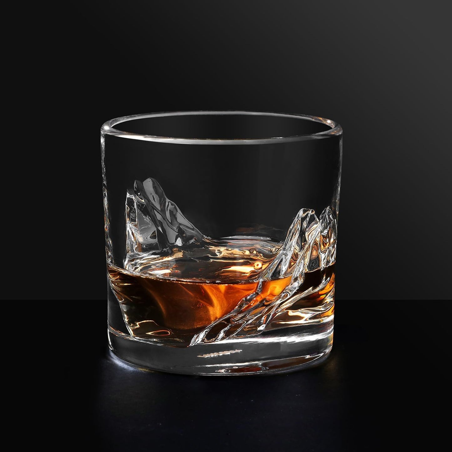 Grand Canyon Heavy Crystal Whiskey Glasses Gift Set of 4, Thick Freezable Bourbon Glass 1lb Each, Premium Whiskey Gifts for Men, Frozen Crystal Chills Cocktails, 10 oz