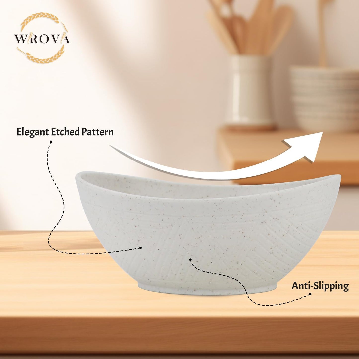 Salad Bowls Set of 6 with 3 Size,Unbreakable Wheat Straw Bowls for Kitchen,Fridge,Dishwasher and Microwave Safe Bowl for Salad,Cereal,Snack,Dessert. Classic Series