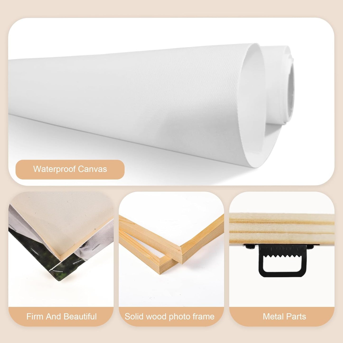 WayToLight Custom Canvas Prints with Your Photos Framed Personalized Picture Canvas Prints Wall Art Ideal for Home Decor Christmas Family Gifts (12" x 16")