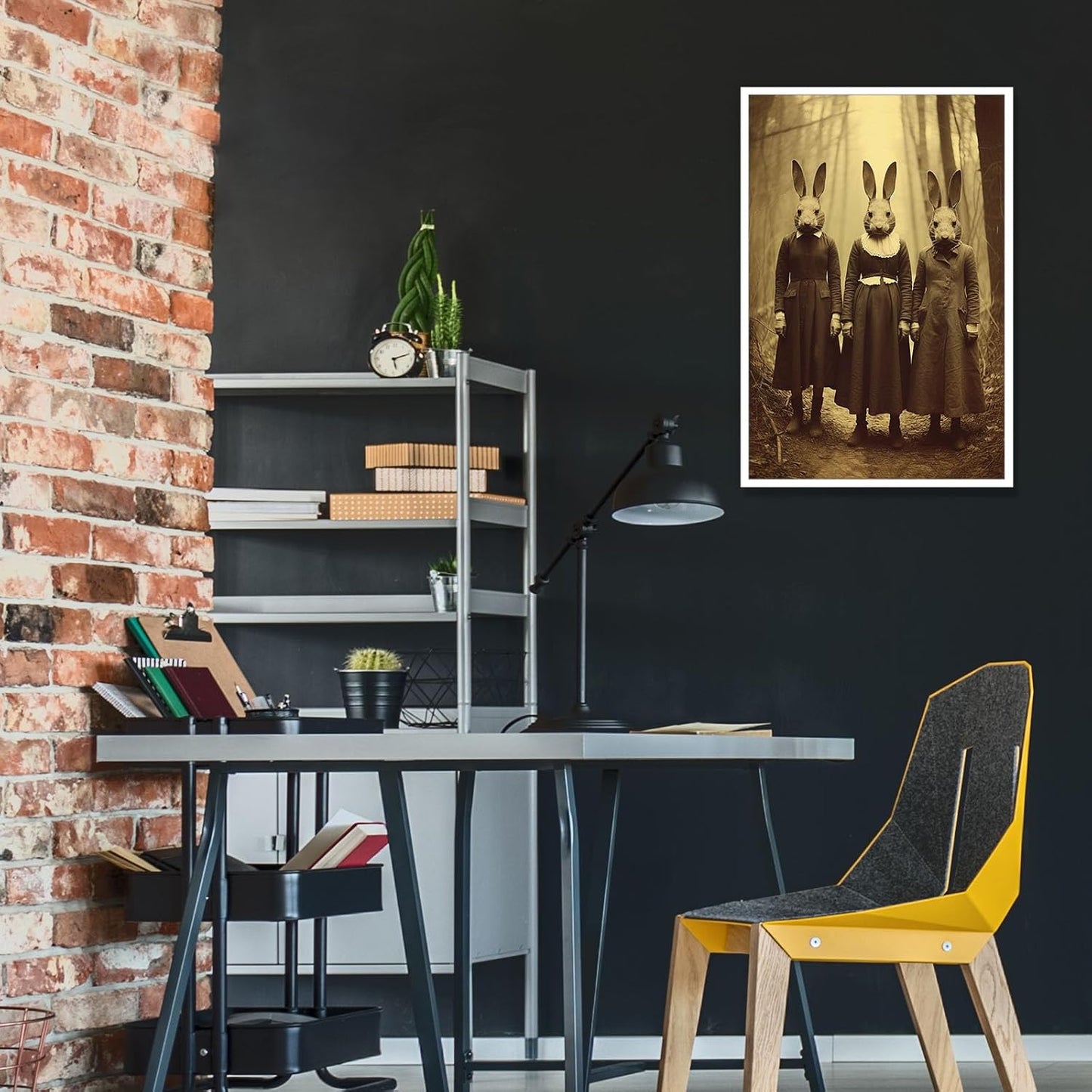 Dark Academia Decor Goth Room Wall Art Decor Creepy Spooky Vintage Ghostface Posters Rabbit Cult of the Occult Forest 12X16inch Unframed