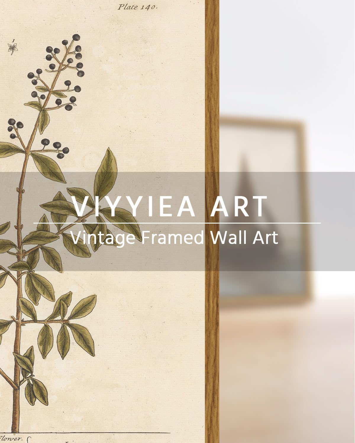 VIYYIEA Framed Canvas Wall Art Home Decor Boho Plant Wall Decor Minimalist Botanical Print Canvas Wall Art Pictures for Rustic Vintage Farmhouse Home Kitchen Room Decor 11x14in
