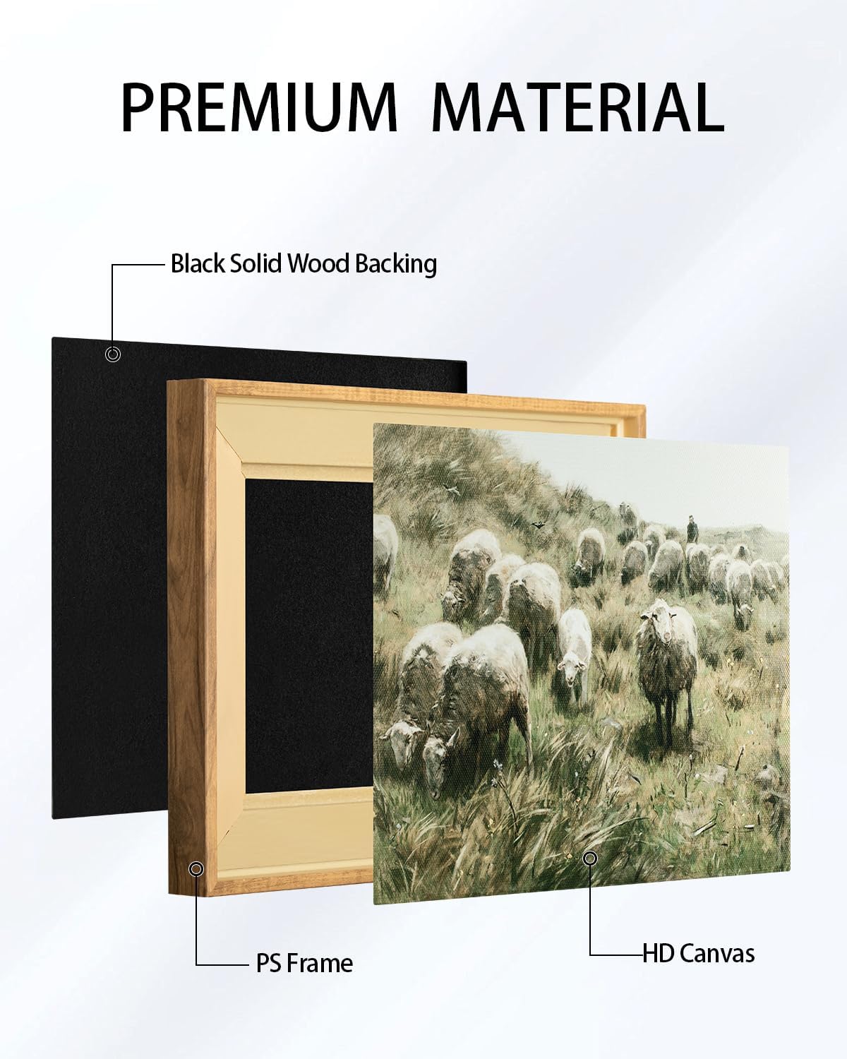 Framed Wall Art, Canvas Wall Art for Living Room Decor,Wall Decor Aesthetic, Country Nature Landscape Painting for Bedroom Bathroom Office Home Decor