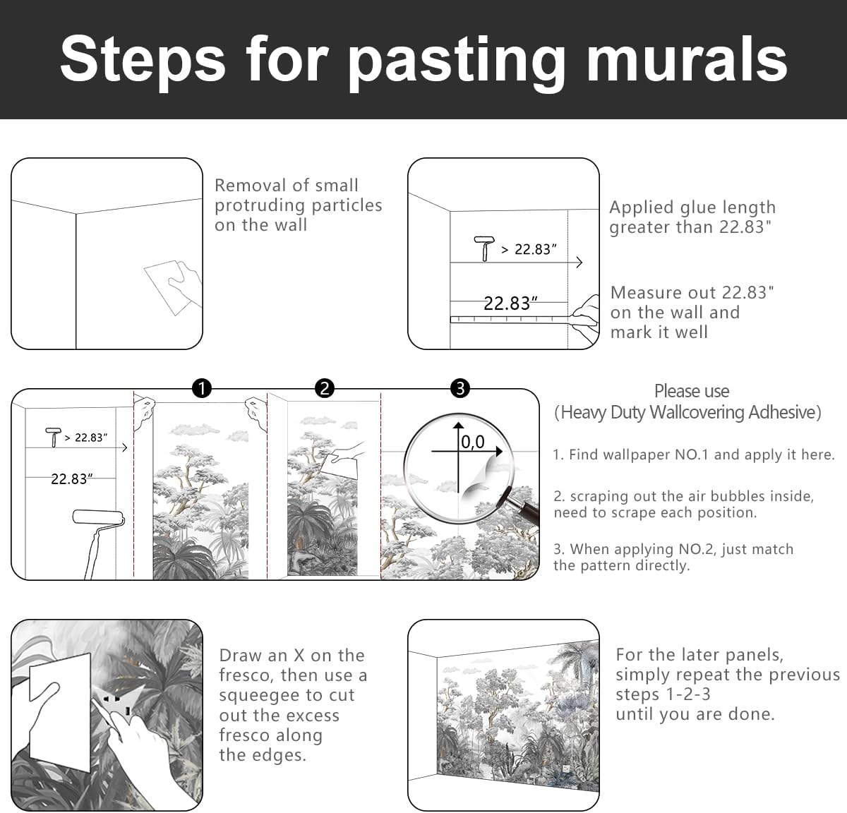 -Tropical Rainforest Botanical Grey Jungle Forest Fabric Wallpaper Living Room Palm Leaf Plant Bedroom Bathroom Large Wall Mural- 160"x108"( not Peel and Stick)