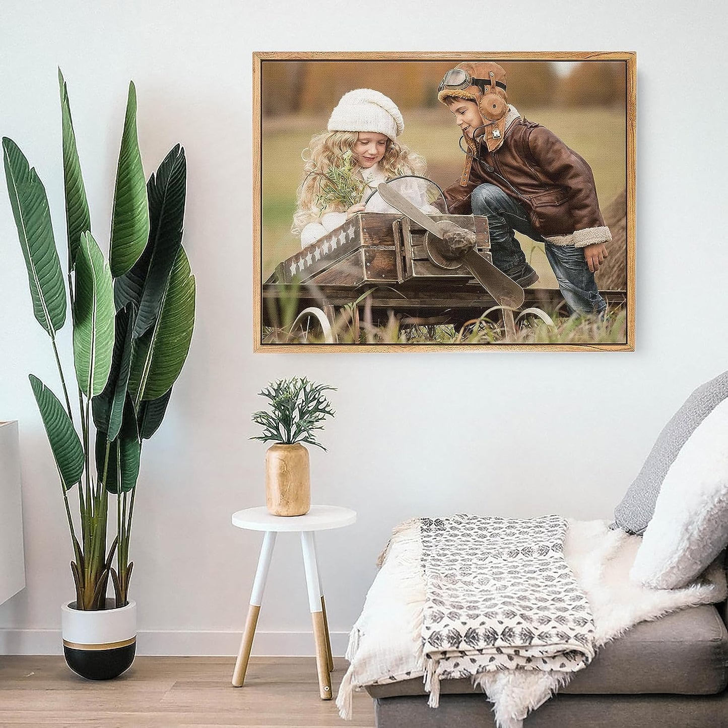 Personalized Custom Canvas Prints: Photo On Canvas (Light Brown, 24X36) Transform Your Photos into Stunning Framed Wall Art Digitally Printed Photo To Canvas Ideal for Home Decor, Gifts Keepsakes.