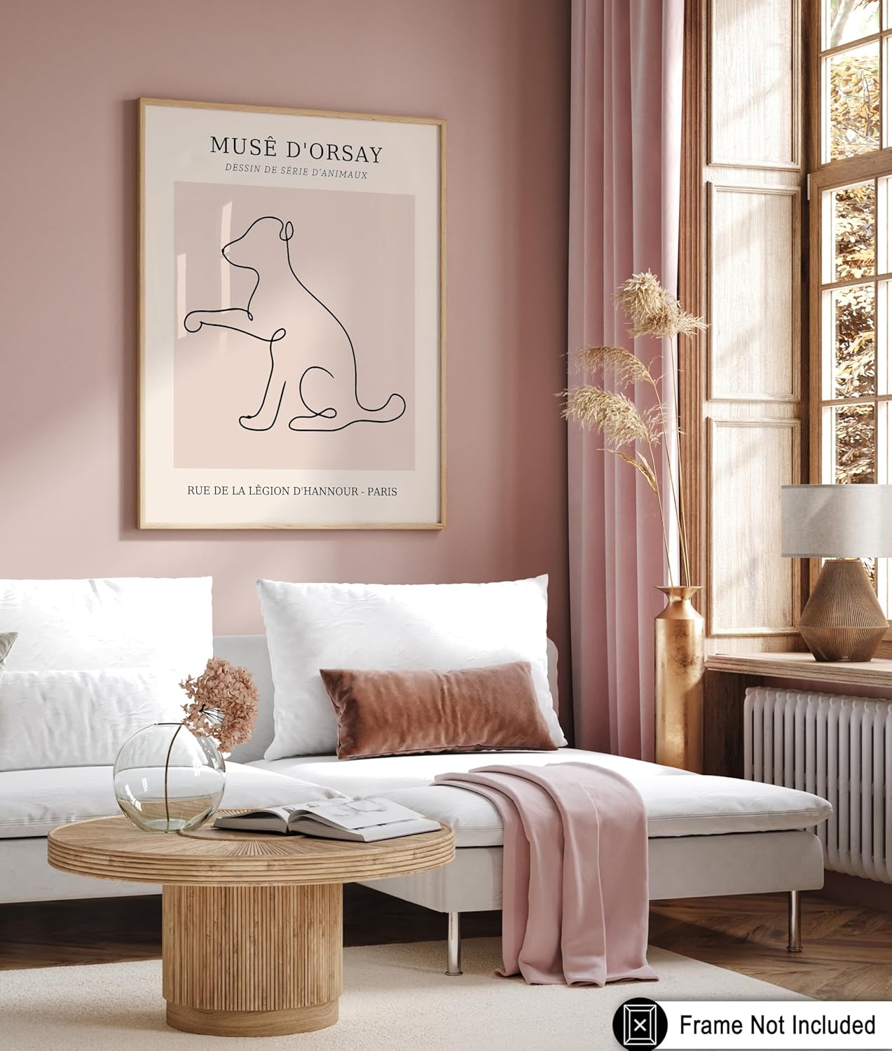 Poster Master Vintage Poster - Retro One Line Dog Drawing Print - Dog Art - Minimal Gift for Men, Women, Animal Lover - Abstract Wall Decor for Home, Office, Bedroom - 11x14 UNFRAMED Wall Art