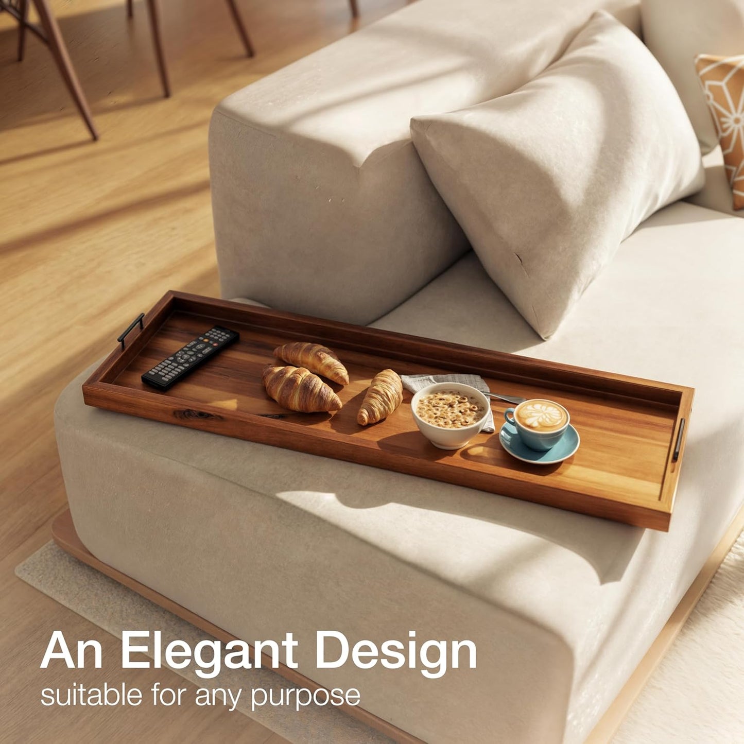 Acacia 36 Inch Extra Large Charcuterie Board with Cheese Knife Set of 4 - Acacia Wood Serving Tray with Handles, Long Charcuterie Board, Large Charcuterie Boards for Party, Wooden Cheese Board