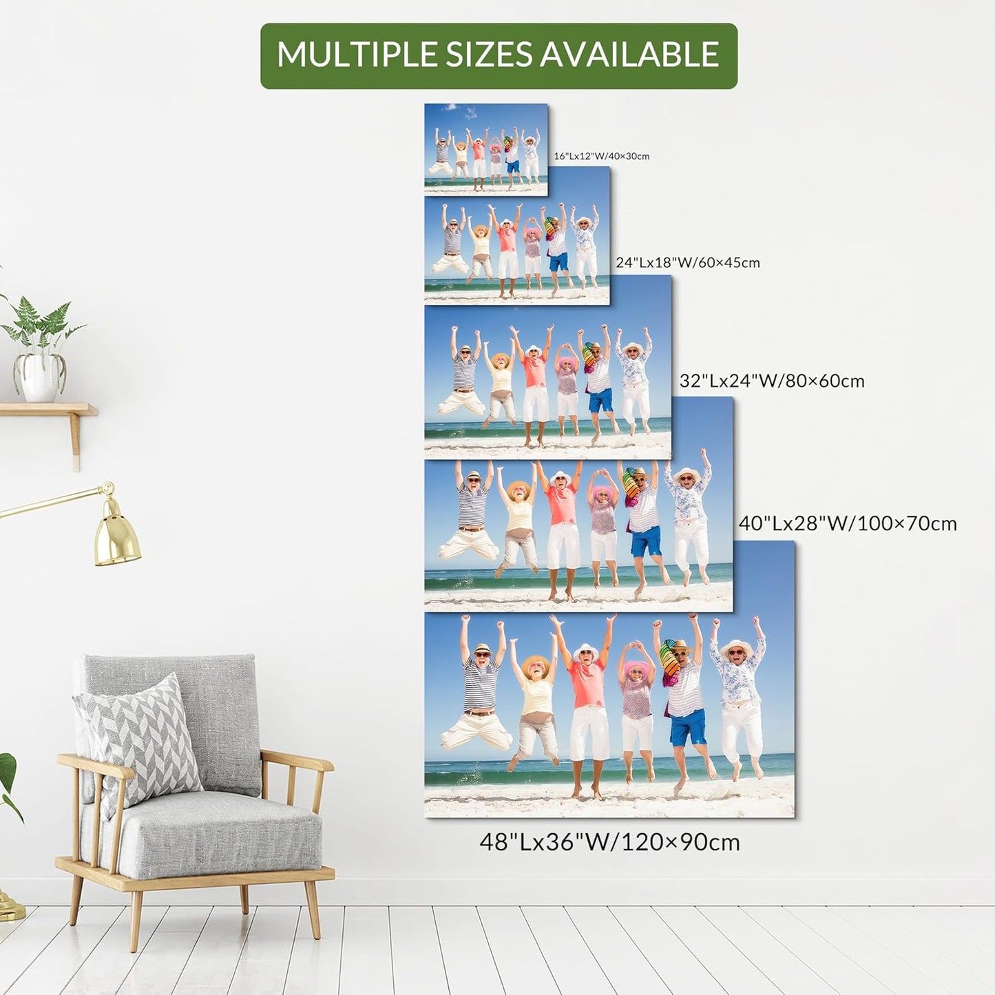 Wewejia Personalized Photo to Canvas Print 48x32inch, Canvas Prints With Your Photos on Custom Wall Art for Bedroom, Living Room, Wedding Baby Pet Family Picture Wall Art