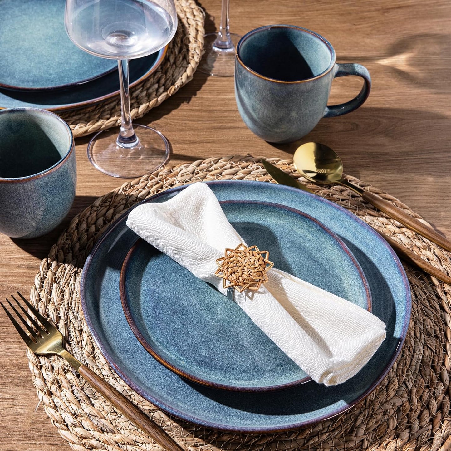 AmorArc 12oz Coffee Mugs, Ceramic Coffee Mugs set of 6 for Man, Woman, Dad, Mom, Modern Coffee Mugs with handle for Latte/Cappuccino/Milk/Cocoa. Dishwasher&Microwave Safe, Ceylon Blue