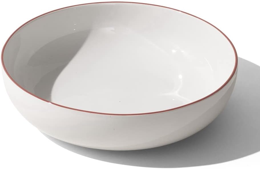 Made In Cookware - Serving Bowl - White With Red Rim - Porcelain England