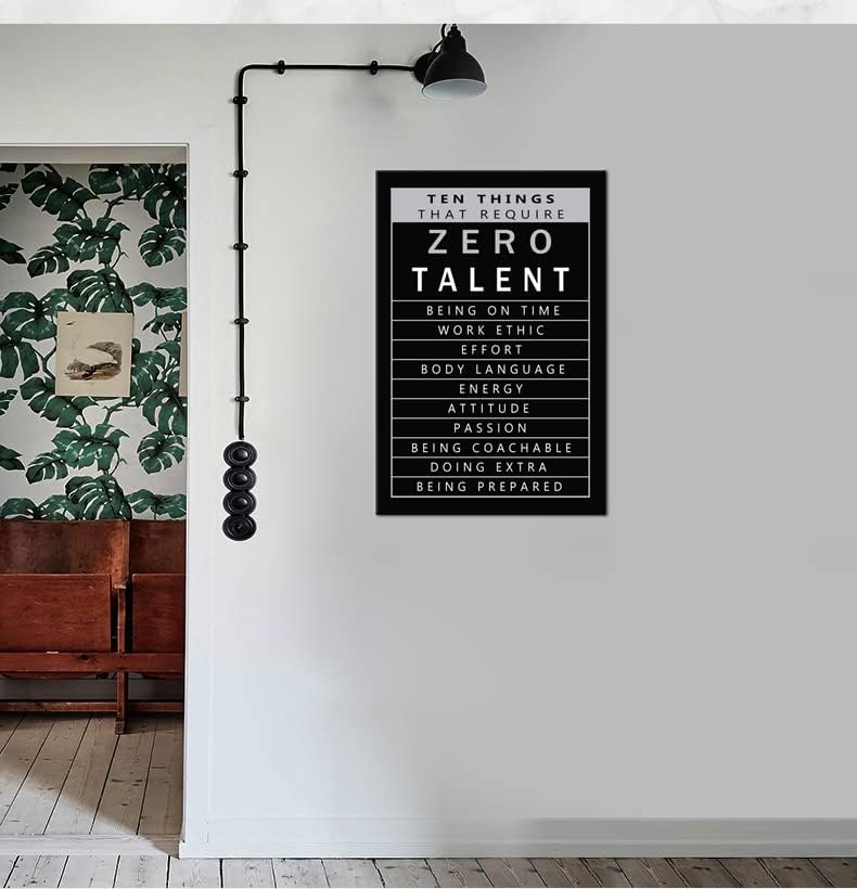 Inspirational Canvas Wall Art Ten Things That Require Zero Talent Quote Motivational Poster Canvas Painting Prints Wall Pictures for Living Room Office Home Decor Framed Artwork [24''W x 36''H]