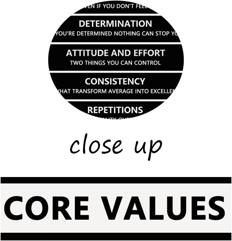 Core Values Poster Inspirational Wall Art Office Wall Decor Motivational Positive Quotes Painting Inspirational Painting Prints Artwork Home Living Room Decor Framed Ready to Hang[18" W x 24" H]