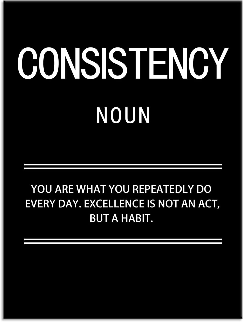 Motivational Consistency Noun Canvas Wall Art for Office Inspirational Poster Print Artwork Painting Picture for Framed Home Decoration Living Room Ready to Hang [30''W X 40''H]