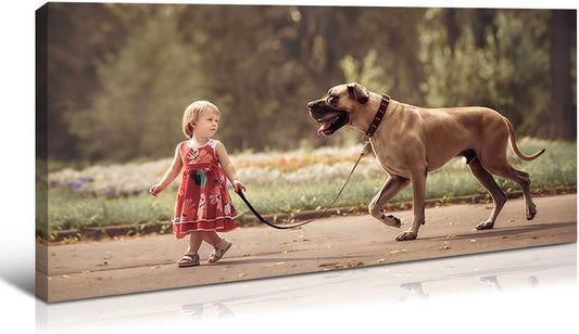 Wewejia Custom Canvas Prints with Your Photos for Pet/Animal, 32x16inch Personalized Canvas Pictures for Wall to Print Framed Wedding Family Baby Pets