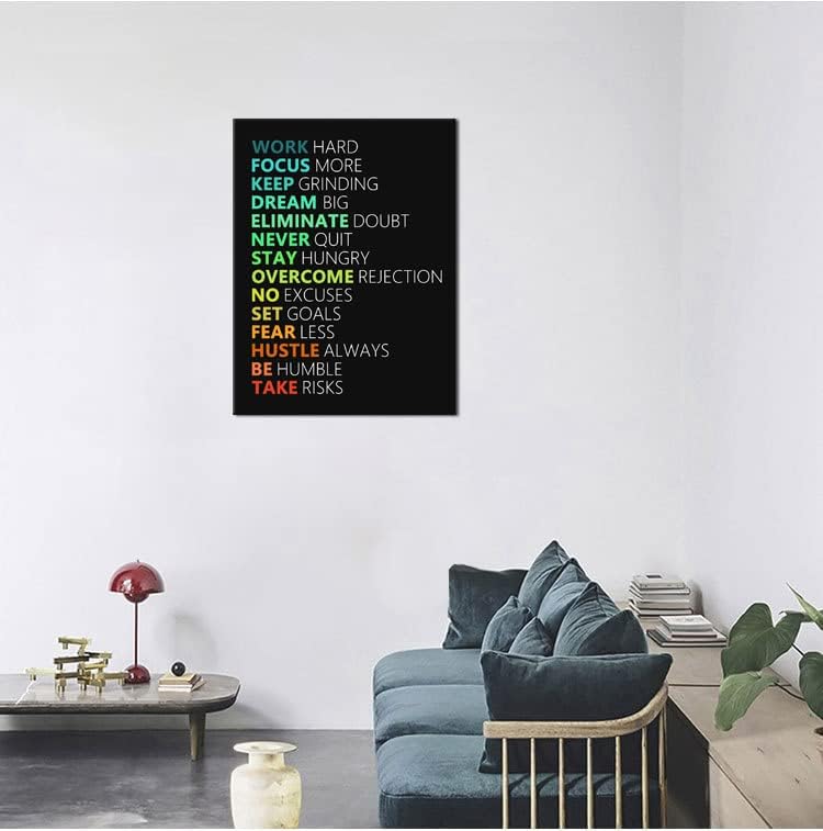 WYJZDZQ8 Inspirational Canvas Wall Art for Office Living Room Motivational Poster Motivation Canvas Prints Artwork Modern Home Decor Painting Stretched and Framed Ready to Hang [30''Wx 40''H]