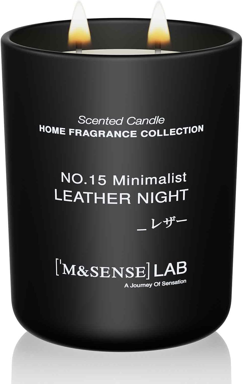 M&SENSE Natural Soy Candle| Leather Night | 16.6 oz, 95H Burn | Minimalist Scented Candle for Relaxation, Gifting, Home Décor | for Bedroom, Office, Party Large