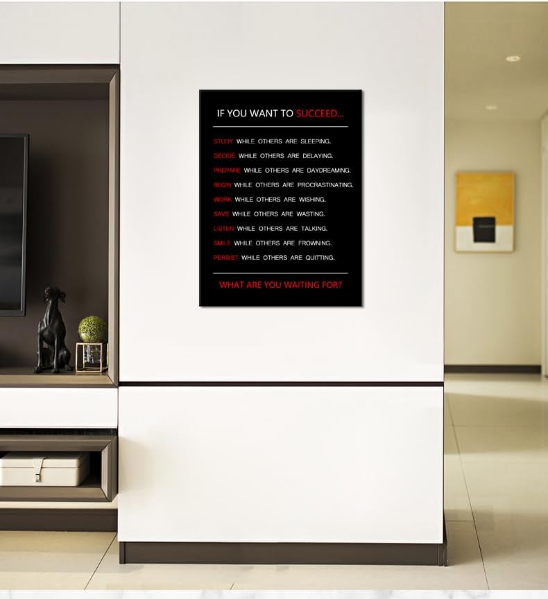 Motivational Wall Art for Office If You Want to Succeed Inspirational Painting Positive Entrepreneur Quotes Canvas Poster Pictures Print Wall Decor Artwork for Living Room Framed [30''Wx 40''H]