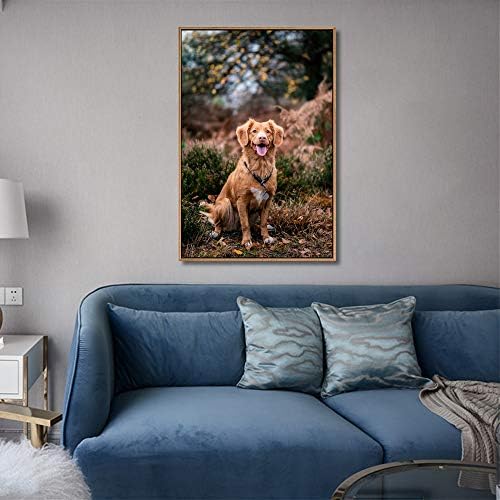 NWT Custom Framed Canvas Prints with Your Photo for Pets, Personalized Canvas Wall Art for Living Room, Bedroom - 16x24 inches