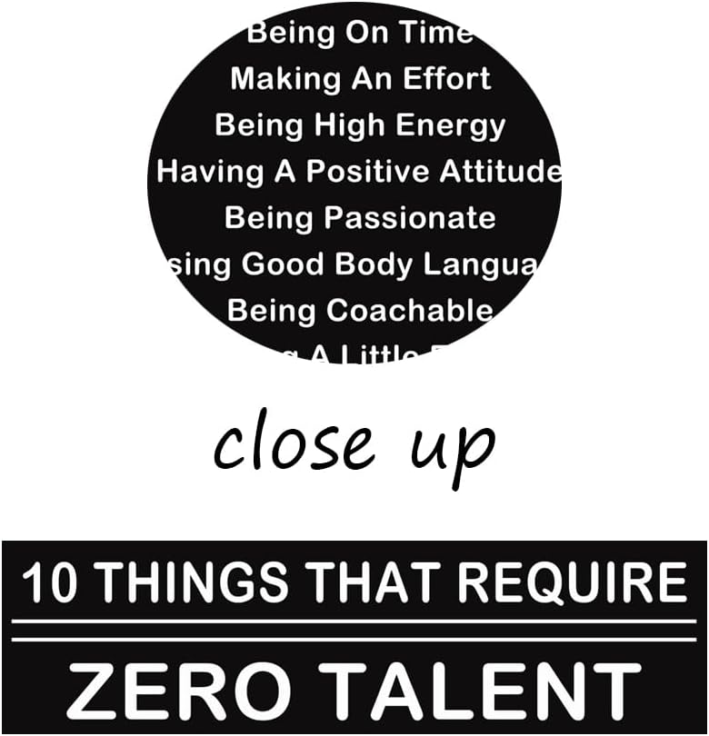 WYJDFART Motivational Wall Art Ten Things That Require Zero Talent Inspirational Poster Modern Canvas Prints Wall Paintings Office Living Room Home Decor Pictures Artwork Ready to Hang [12''Wx 18''H]