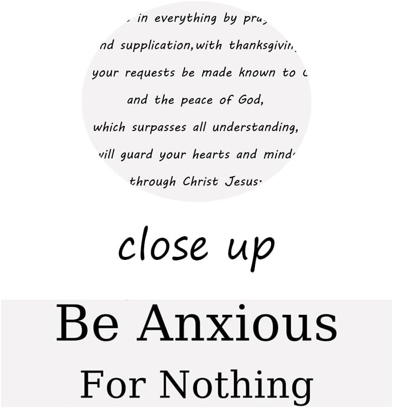 Christian Poster Philippians 4:6-7 Inspirational Canvas Wall Art Painting Print Office Decor Framed Be Anxious for Nothing Motivational Quotes for Wall Art Home Living Room Decor[18" W X 24" H]