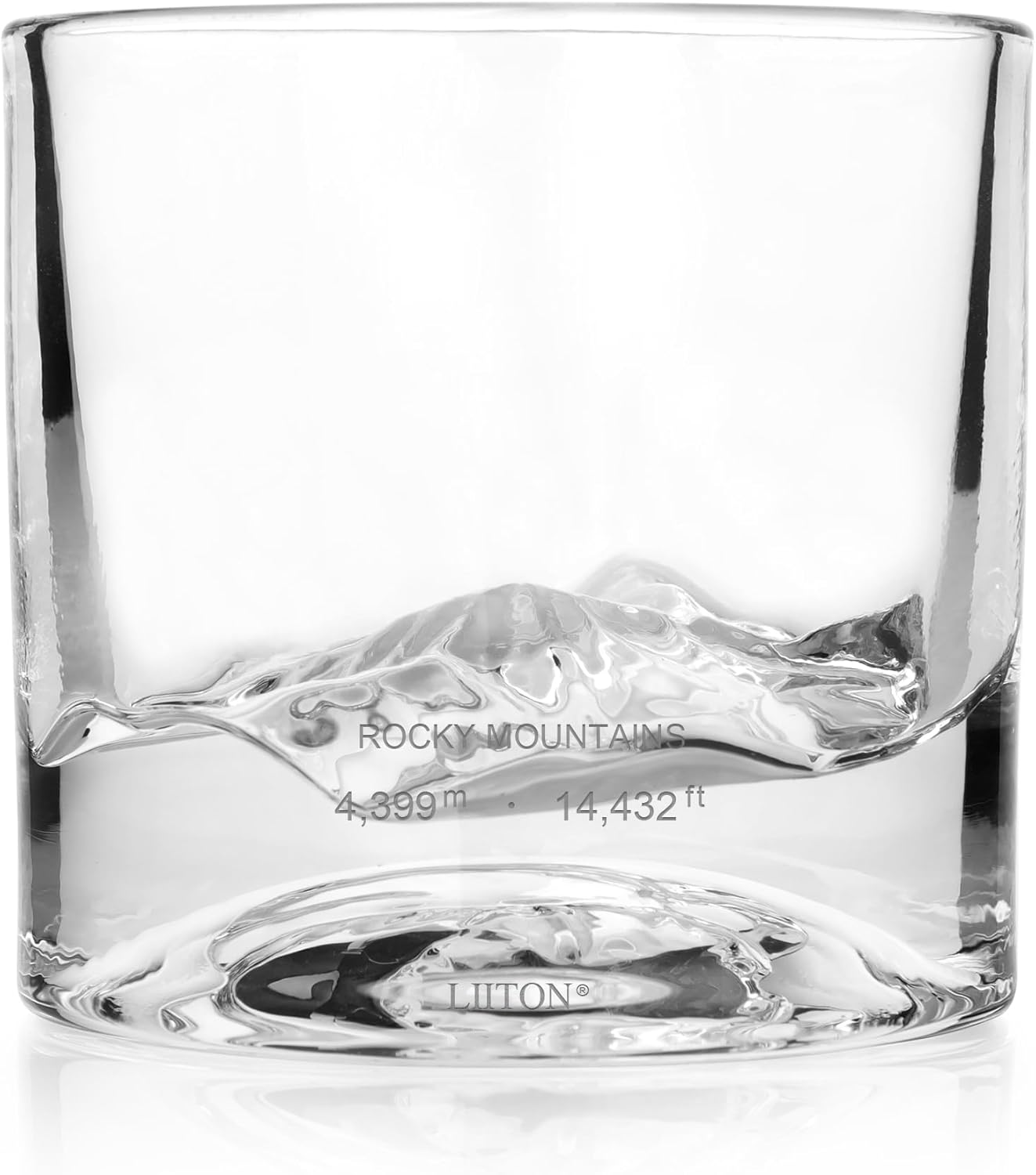 Rocky Mountains Heavy Crystal Whiskey Glasses Gift Set of 2, Thick Freezable Bourbon Glass 1lb Each, Premium Whiskey Gifts for Men, Frozen Crystal Chills Cocktails, 10 oz