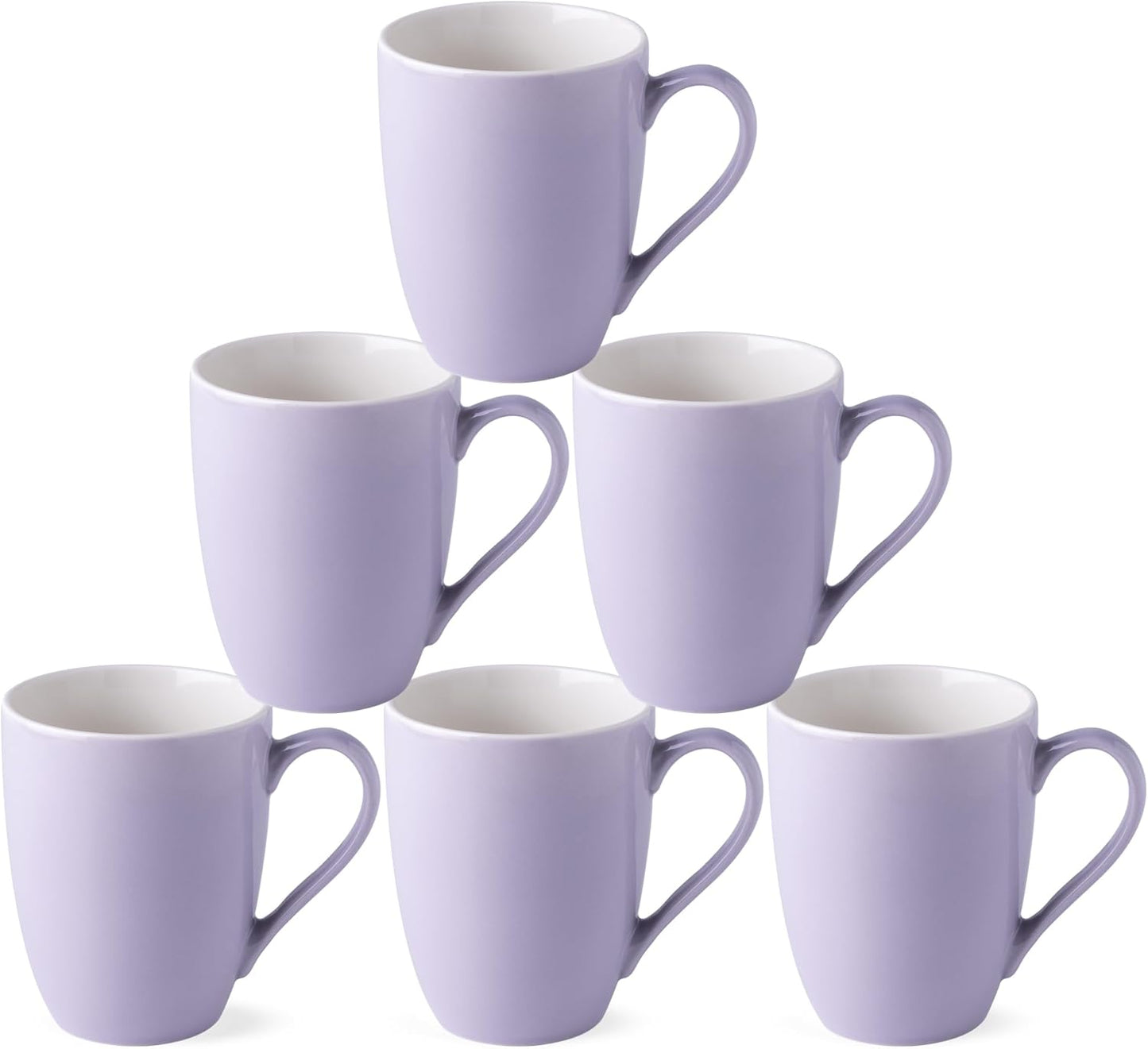 GBHOME 16oz Coffee Mugs Set of 6, Large Ceramic Coffee Mugs for Man, Woman, Dad, Mom, Modern Coffee Mugs Set with handle for Tea/Latte/Cappuccino/Milk/Cocoa. Dishwasher&Microwave Safe,Puple