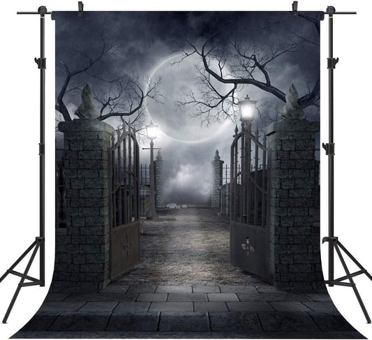 CHAIYA Halloween Backdrop Background Nightmare Before Christmas Backdrop for Photography Zombie Themed Photo Booth Party Decorations 5x7ft