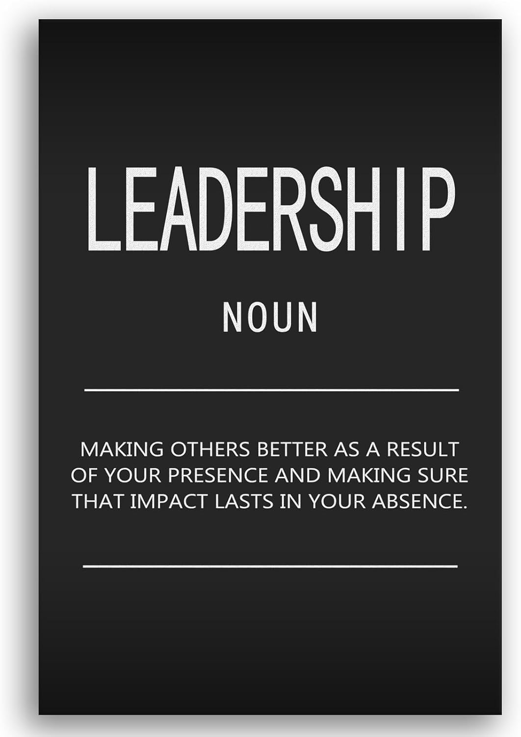 Motivational Canvas Wall Art Office Posters Prints Inspiring Quotes Leadership Noun Inspirational Pictures Artwork Decor for Living Room Home Wooden Framed Ready to Hang[24" W x 36" H]