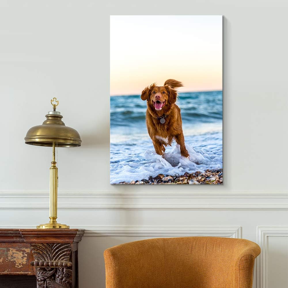 NWT Custom Canvas Prints with Your Photos for Pet/Animal, Personalized Canvas Pictures for Wall to Print Framed 18x12 inches