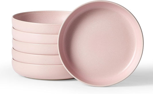 famiware Milkyway 33 oz Bowl Set, Pasta Bowls Set of 6, Salad Bowls Perfect for Your Friend for Housewarming, Thanksgiving, Christmas, Light Pink