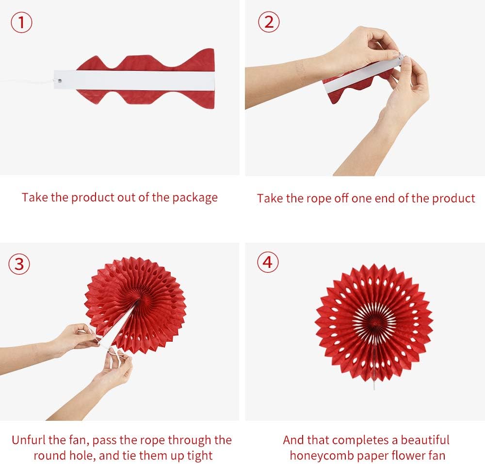 BEISHIDA Black Gold White Hanging Honeycomb Round Paper Fans Decoration Set for New Year Baby Shower Birthday Wedding Bachelorette Photo Booth Backdrops Anniversary Paper Party Supplies（11packs）