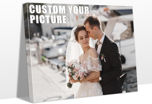Personalized Custom Canvas Prints with Your Photos & Text, Customized Picture Print, Transform Own Images Into Framed Wall Art Digitally Printed Photo to Canvas, Keepsakes Gifts for Family 32x24’’