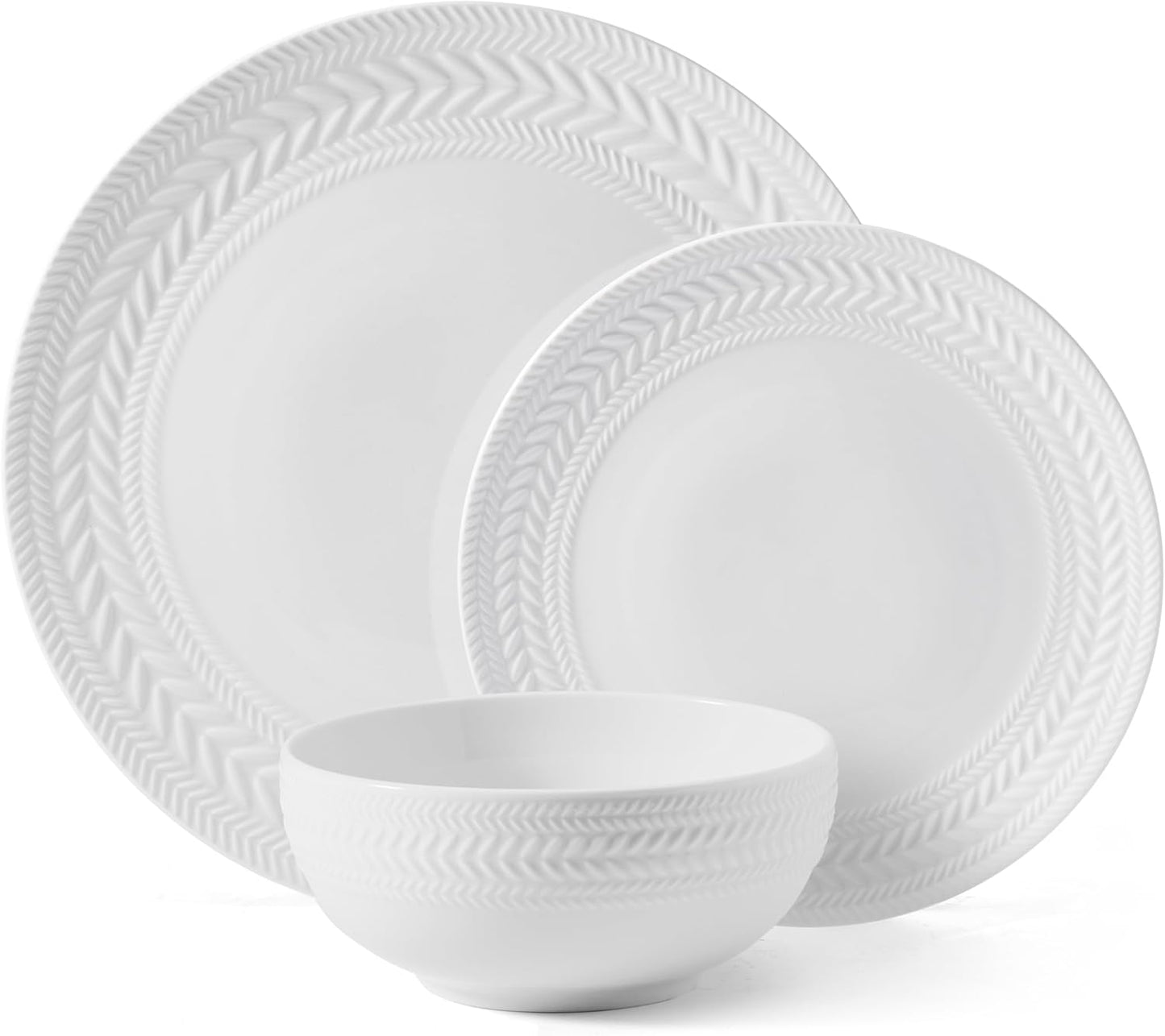 Pfaltzgraff Josephine 24 piece Dinnerware Set, Service for 8, White