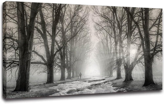 Bamdeya Wall Art Bedroom Black and White Wall Decor Forest Wall Pictures Tree Canvas Prints Art Landscape Painting Modern Artwork For Wall Art Living Room Kitchen Office Decor Home Decorations