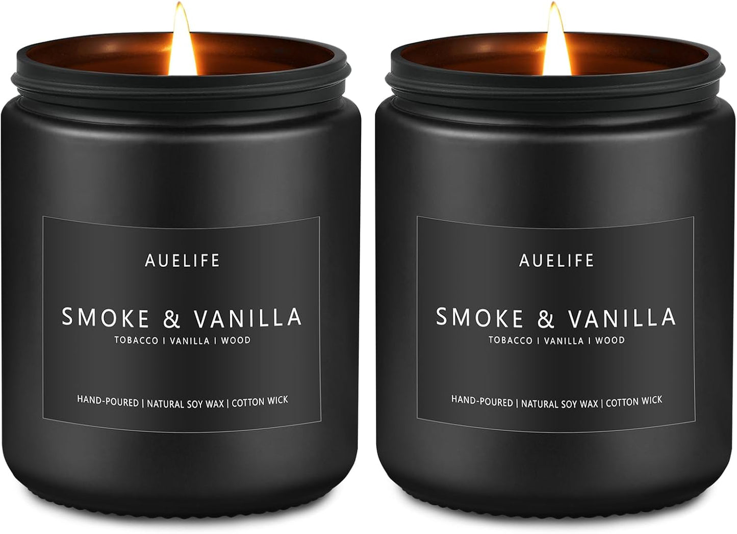 2 Pack Smoke & Vanilla Candle | Candles for Men - Masculine Candle, Soy Candles for Home Scented - Gifts for Men, Home Fragrance Gifts - Each of 7oz