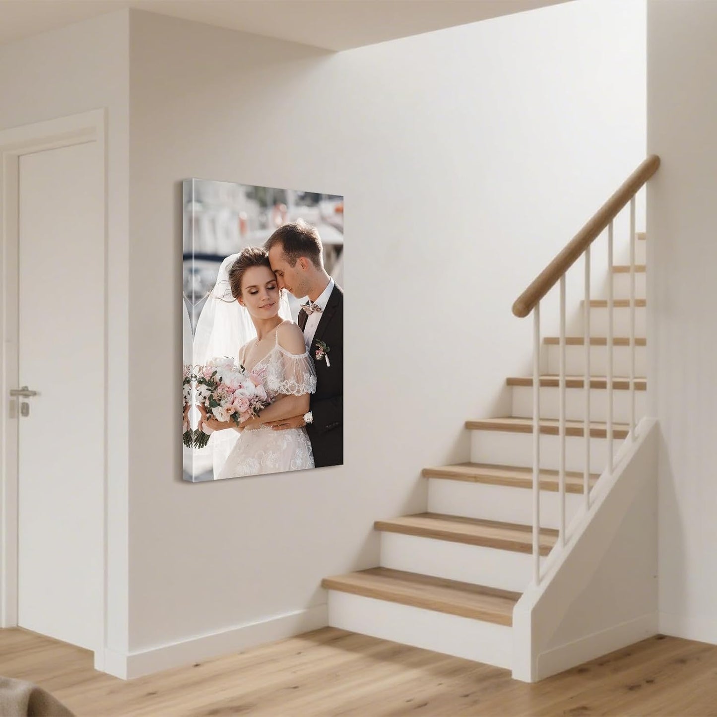 Personalized Custom Canvas Prints with Your Photos & Text, Customized Picture Print, Transform Own Images Into Framed Wall Art Digitally Printed Photo to Canvas, Keepsakes Gifts for Family 20x36’’