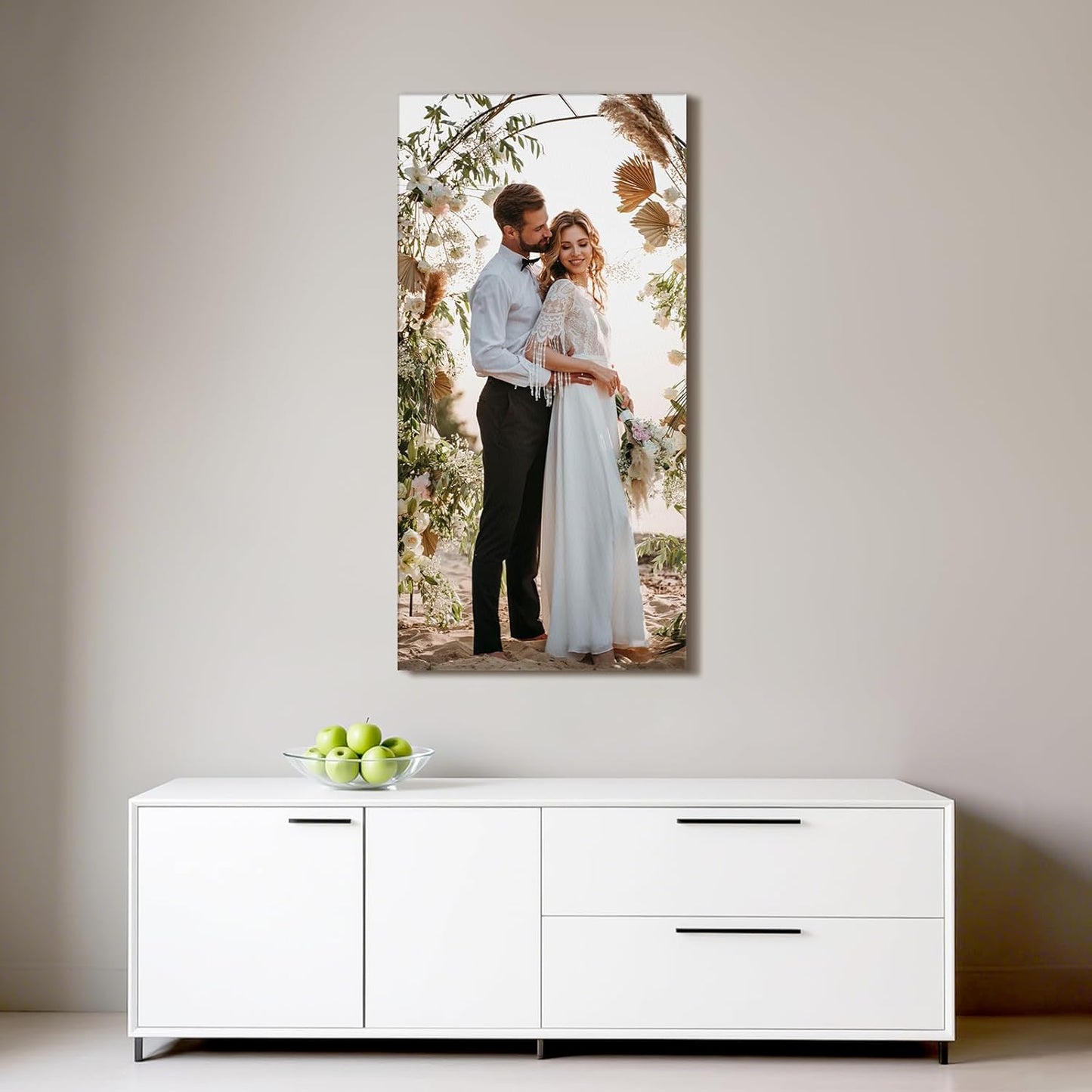 Custom Canvas Prints with Your Photos - Personalized Pictures Print, Customized Photo Gifts, Wall Art Poster Canvas Printing for Wedding, Family, Baby, Pets, Home Office Decor, Wrapped Frame 20x40