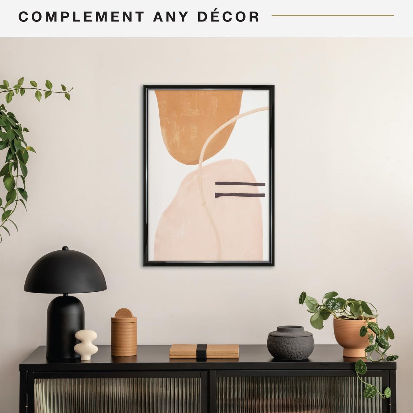 MCS Trendsetter 20x28 Poster Frame Black High-Gloss, Vertical & Horizontal Wall Hanging Large Picture Frame for Photos, Posters & Art Prints (1-Pack)