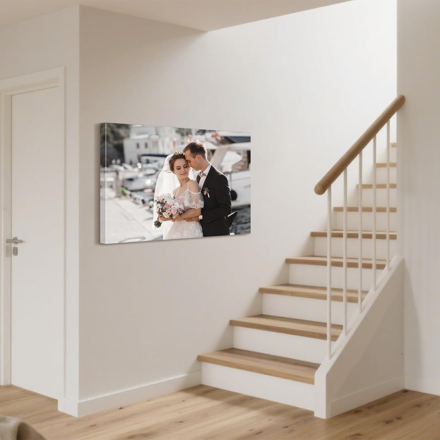 Personalized Custom Canvas Prints with Your Photos & Text, Customized Picture Print, Transform Own Images Into Framed Wall Art Digitally Printed Photo to Canvas, Keepsakes Gifts for Family 40x30’’