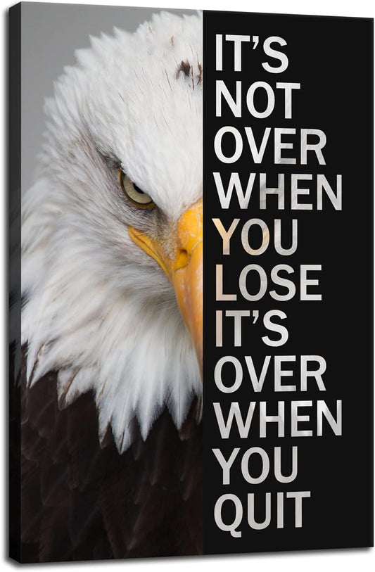 Eagle Inspirational Canvas Wall Art Animal Motivational Print Poster Animal Picture Painting Modern Affirmative Inspiring Artwork for Home Living Room Office Decor Ready to Hang [24''W x 36''H]
