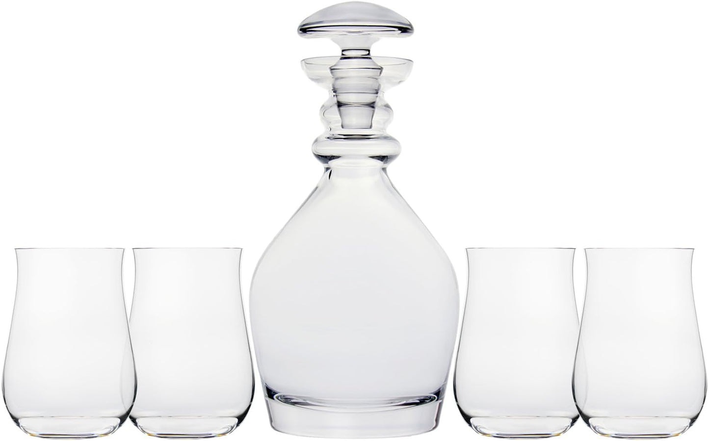 Ravenscroft Crystal | 5-piece European-Made Hand-blown Decanter Gift Set | 47.5 Fl Oz Decanter | 13.5 Fl Oz Glasses | 100% Lead-Free Crystalline