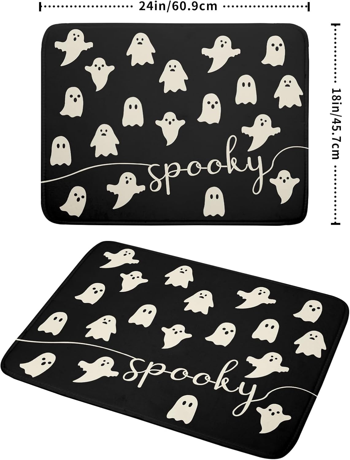 Halloween Dish Drying Mat for Kitchen Counter Spooky Ghost Holiday Super Absorbent Reversible Microfiber Kitchen Countertop Protector Dishes Pad Large 18x24 inch