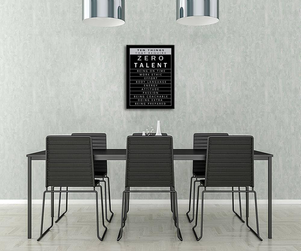 Inspirational Canvas Office Print Wall Art Ten Things That Require Zero Talent Poster Painting Modern Motivational Artwork Decor for Living Room Office Home Decor Wooden Framed[18" W x 24" H]