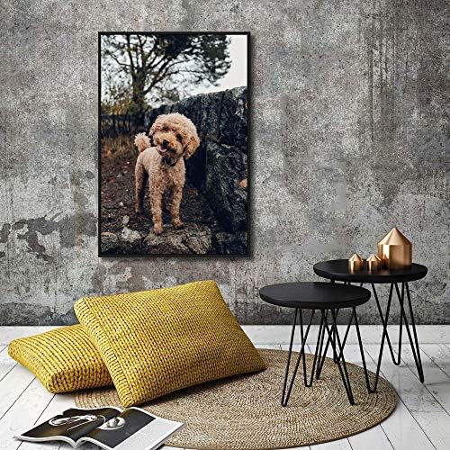 NWT Custom Framed Canvas Prints with Your Photo for Pets, Personalized Canvas Wall Art for Living Room, Bedroom - 24x36 inches