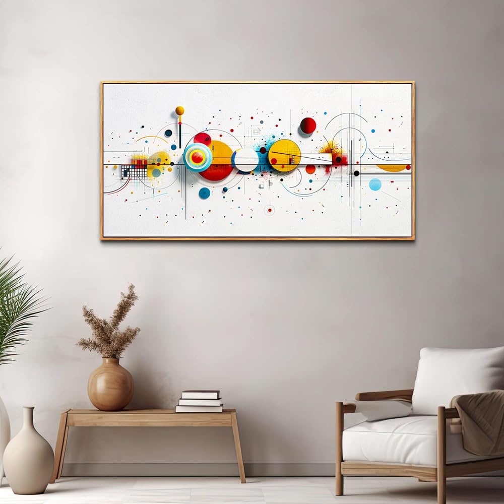 KELIYUAN Large Canvas Wall Decor For Living Room Wall Art For Bedroom Office Murals Abstract geometric drawing Artwork For Modern Stretched and Framed Beach Posters Home Decor Aesthetics 24"X48"