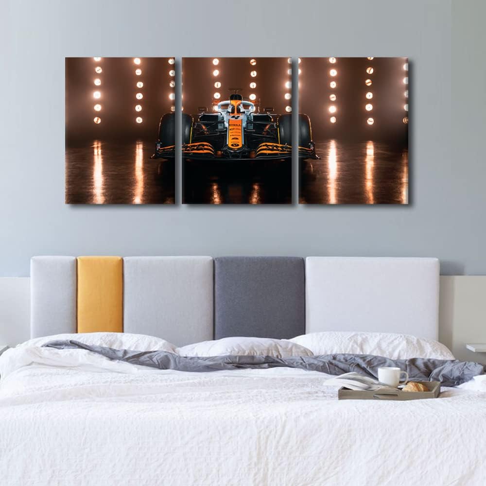 TUMOVO Speedy Racing Car Wall Art Sports Car Pictures Print On Canvas Car Poster Decor Modern Artwork Wall Art for Living Room Office Giclee Gallery Wrapped Prints Framed Ready to Hang, 36" Wx16 H