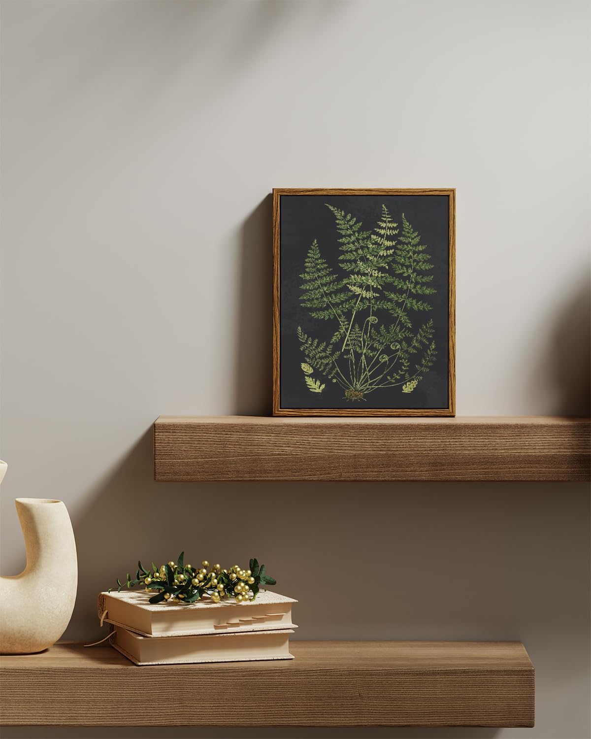 VIYYIEA Framed Canvas Wall Art Home Decor Minimalist Botanical Print Boho Pictures for Rustic Vintage Farmhouse Artwork Bedroom Bathroom House Decor Kitchen Wall Decor 8x10in 8x10in