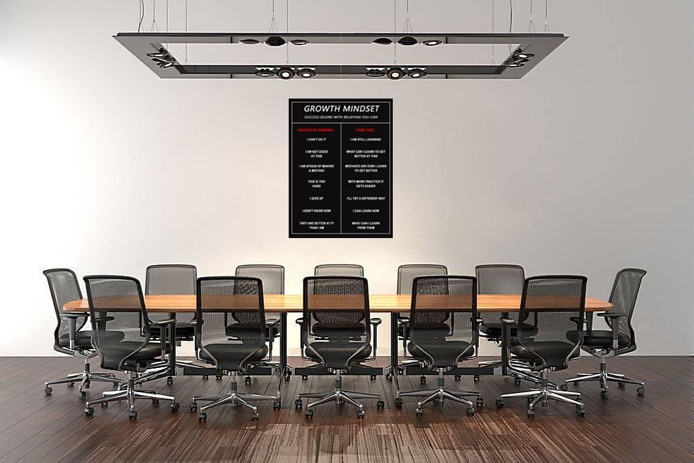 Growth Mindset Inspirational Canvas Office Print Wall Art Office Decor Classroom Art Poster Motivational Picture Painting Modern Inspiring Artwork for Living Room Bedroom Home Decor [30''W x 40''H]
