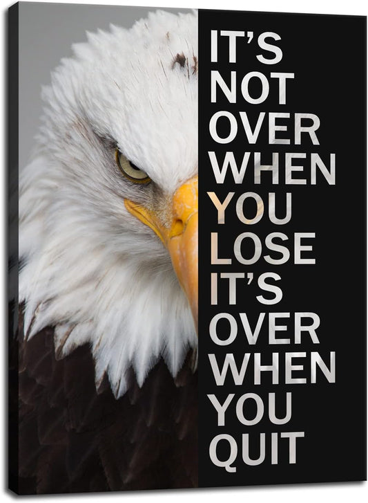 WYJZDZQ8 Eagle Inspirational Canvas Print Wall Art Animal Motivational Poster Animal Picture Painting Modern Inspiring Artwork for Home Living Room Office Decor Ready to Hang [18''W x 24''H]